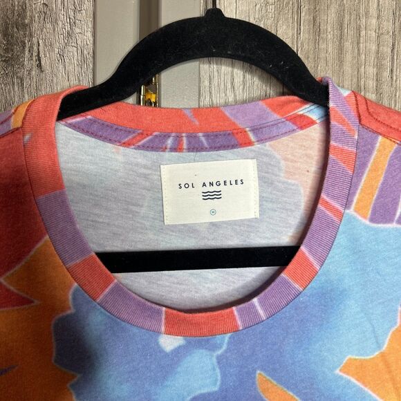 Sol Angeles Womens T Shirt Tropical Print Short Sleeves Size M - Picture 2 of 6